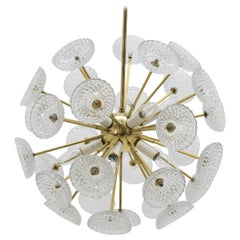 Kamenický Šenov Sputnik / Dandelion / Chandelier / Pendant, 1970s