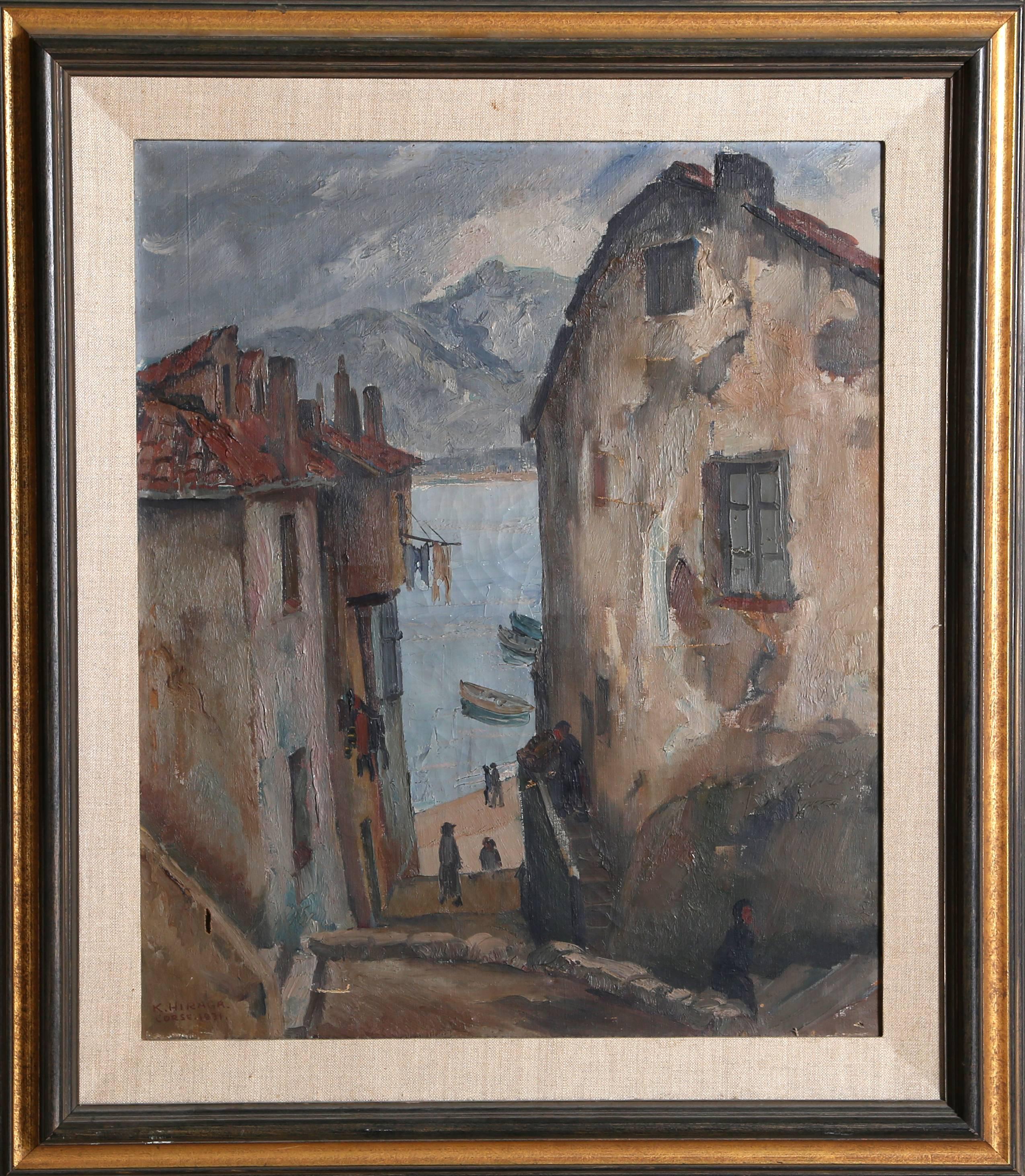 Artista: Kamesuke Hiraga, japonés (1889 - 1971)
Título: Corse
Año: 1931
Técnica: Óleo sobre lienzo, firmado, titulado y fechado l.l.
Tamaño: 63,5 x 53,34 cm (25 x 21 pulg.)
Tamaño del marco: 33,5 x 29 pulgadas