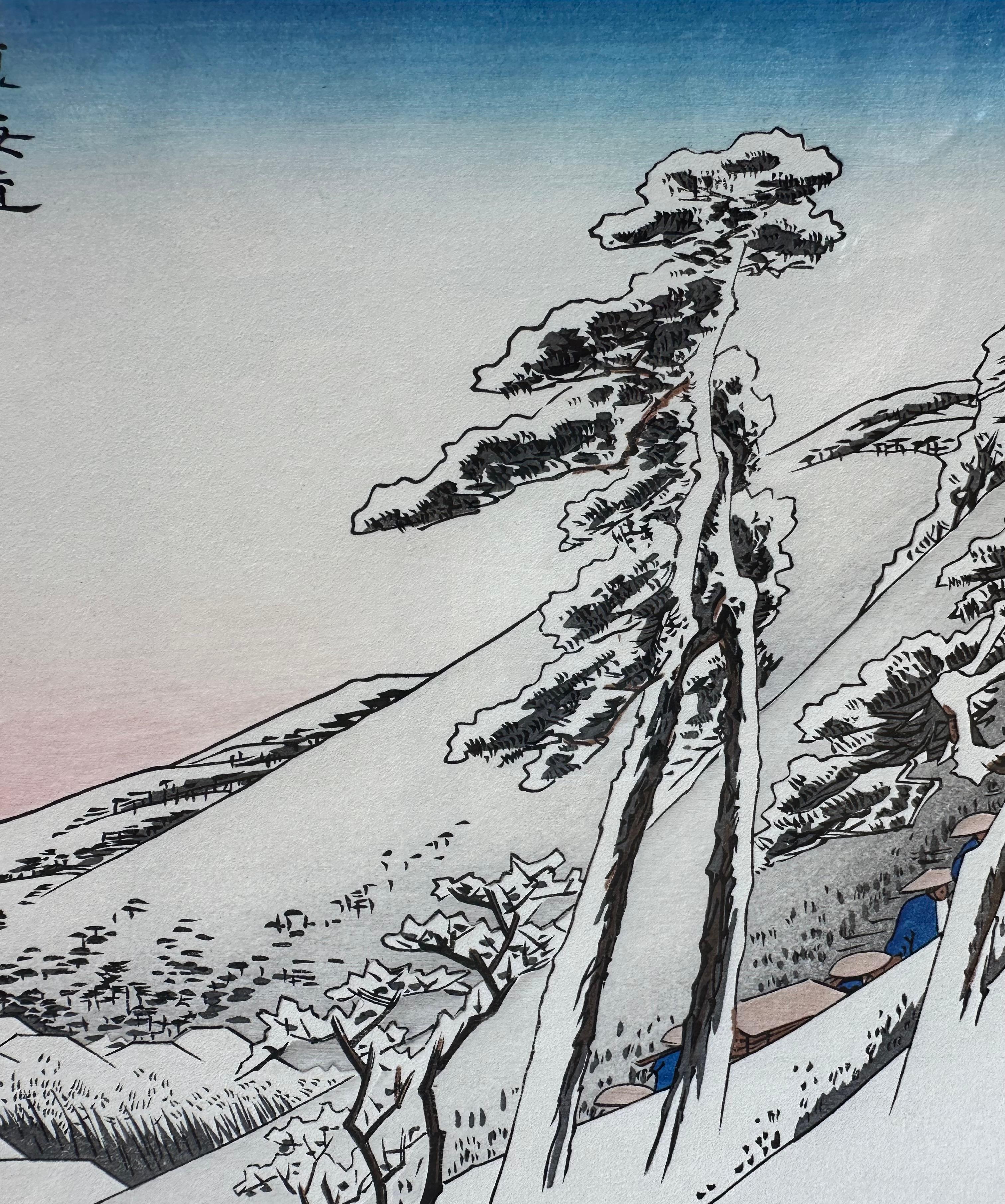 Giapponese Kameyama Tempo sereno dopo la neve Stampa su legno giapponese di Utagawa Hiroshige in vendita