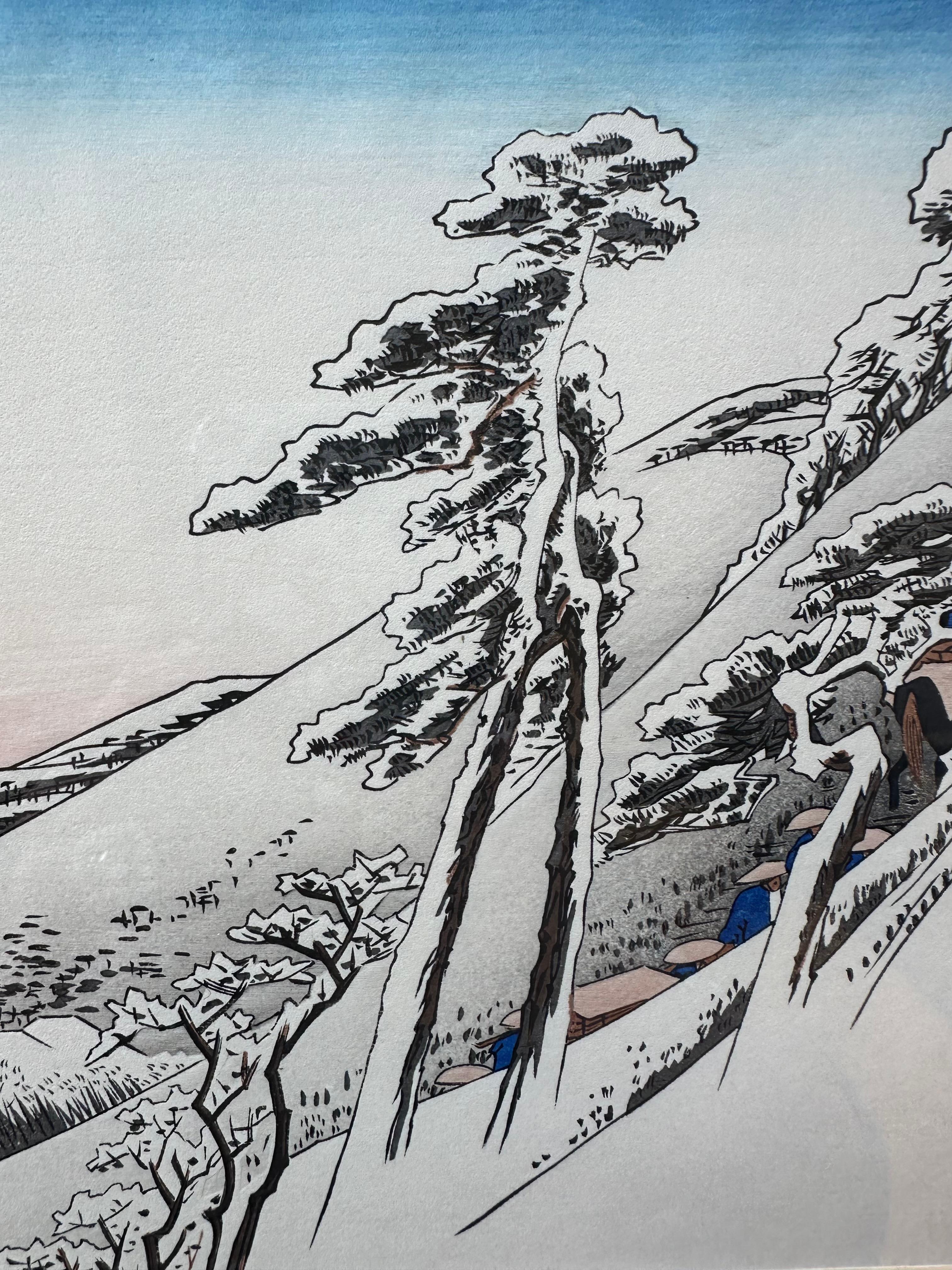 Kameyama Tempo sereno dopo la neve Stampa su legno giapponese di Utagawa Hiroshige In condizioni buone in vendita a Tustin, CA