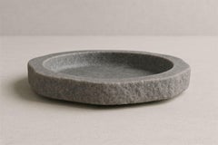 Kami Unique Plate in Carved Grey Marble by Andres Monnier