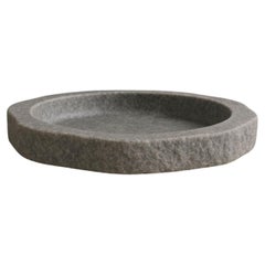 Kami Unique Plate in Carved Grey Marble by Andres Monnier