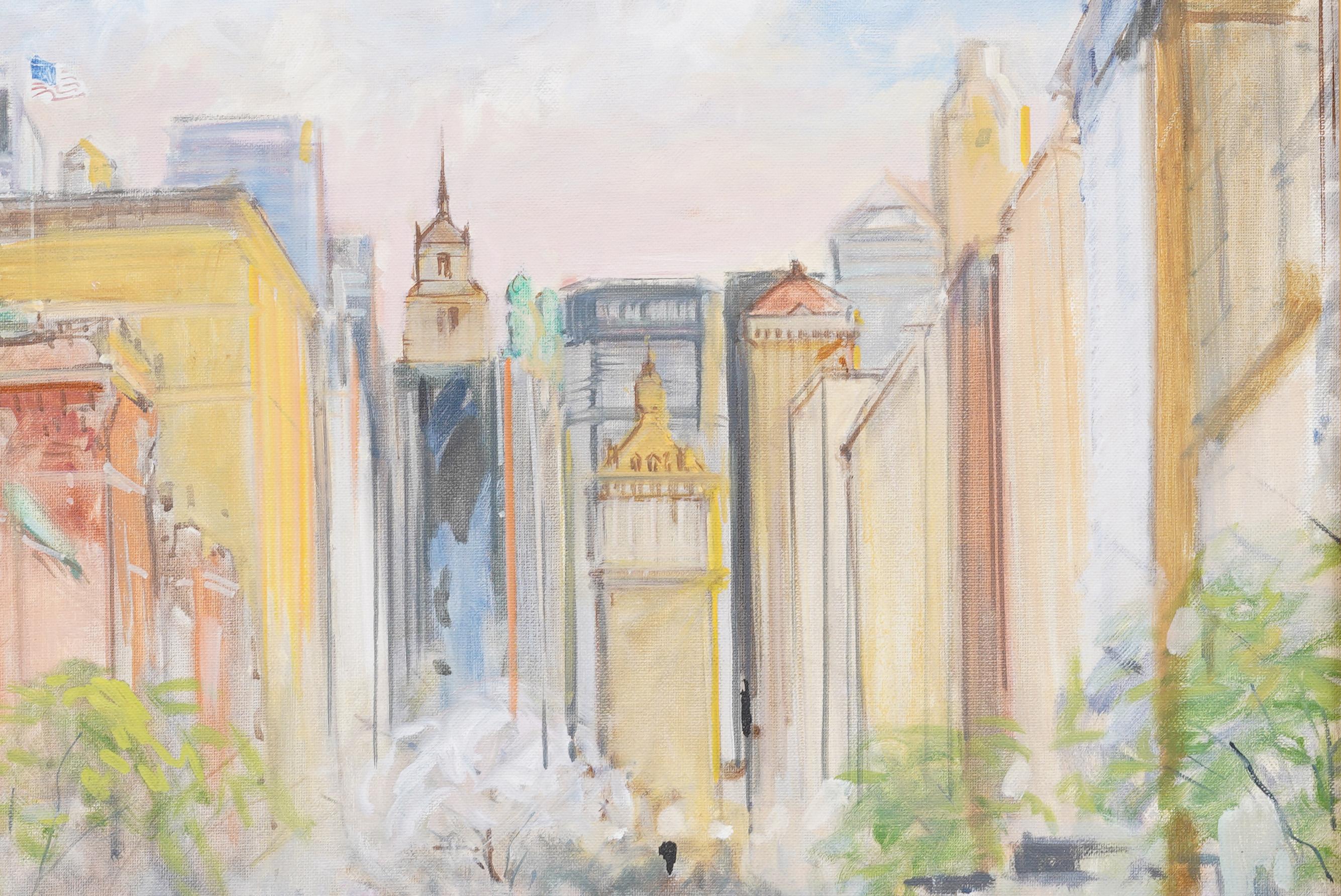 Quadro a olio impressionista di metà secolo ben dipinto da Kamil Kubik (1930 - 2011).  Olio su tavola.  Custodito in una bella cornice impressionista in legno dorato.  Firmato.