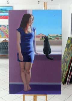 A kite - 21st century, Young art, Figurative painting, Photorealism, A cat