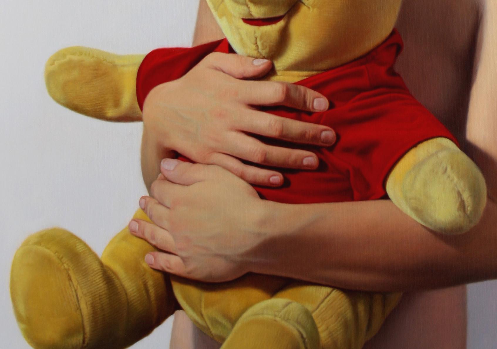 Winnie the Pooh - Pintura al óleo figurativa contemporánea, Retrato realista de niña - Painting Realista de Kamil Lisek
