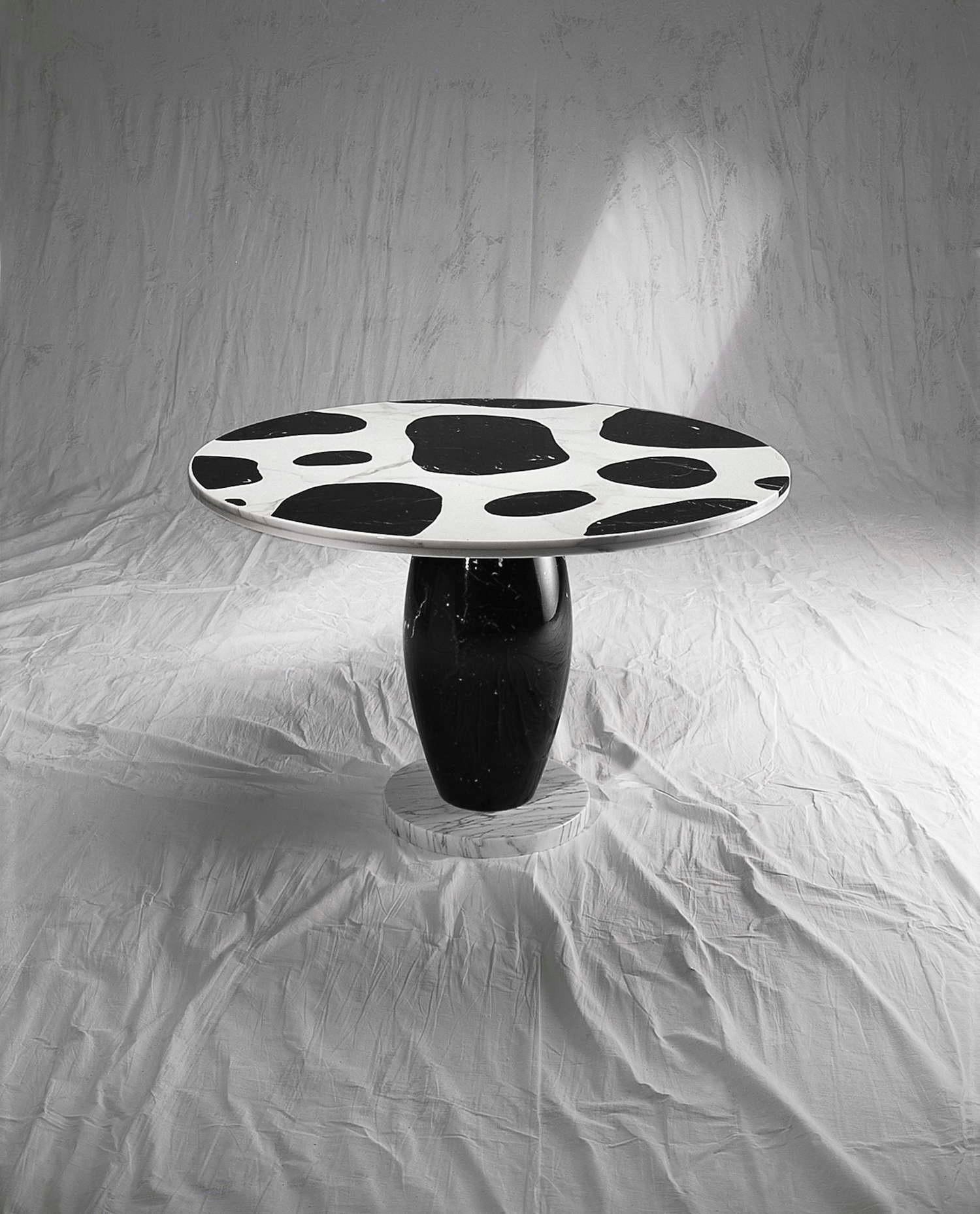 Italian 'Kampur' Round Dining Table in Marble, by Michele de Lucchi
