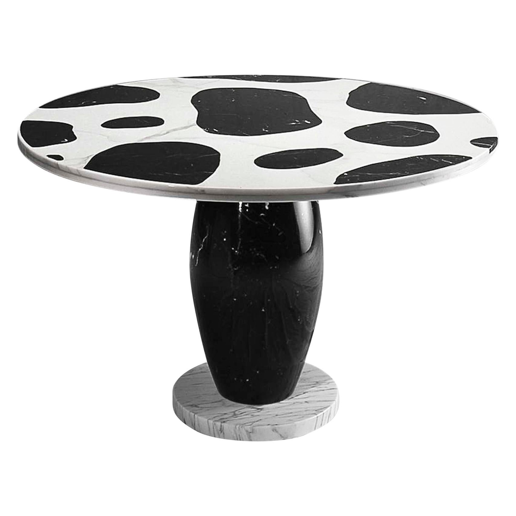 'Kampur' Round Dining Table in Marble, by Michele de Lucchi