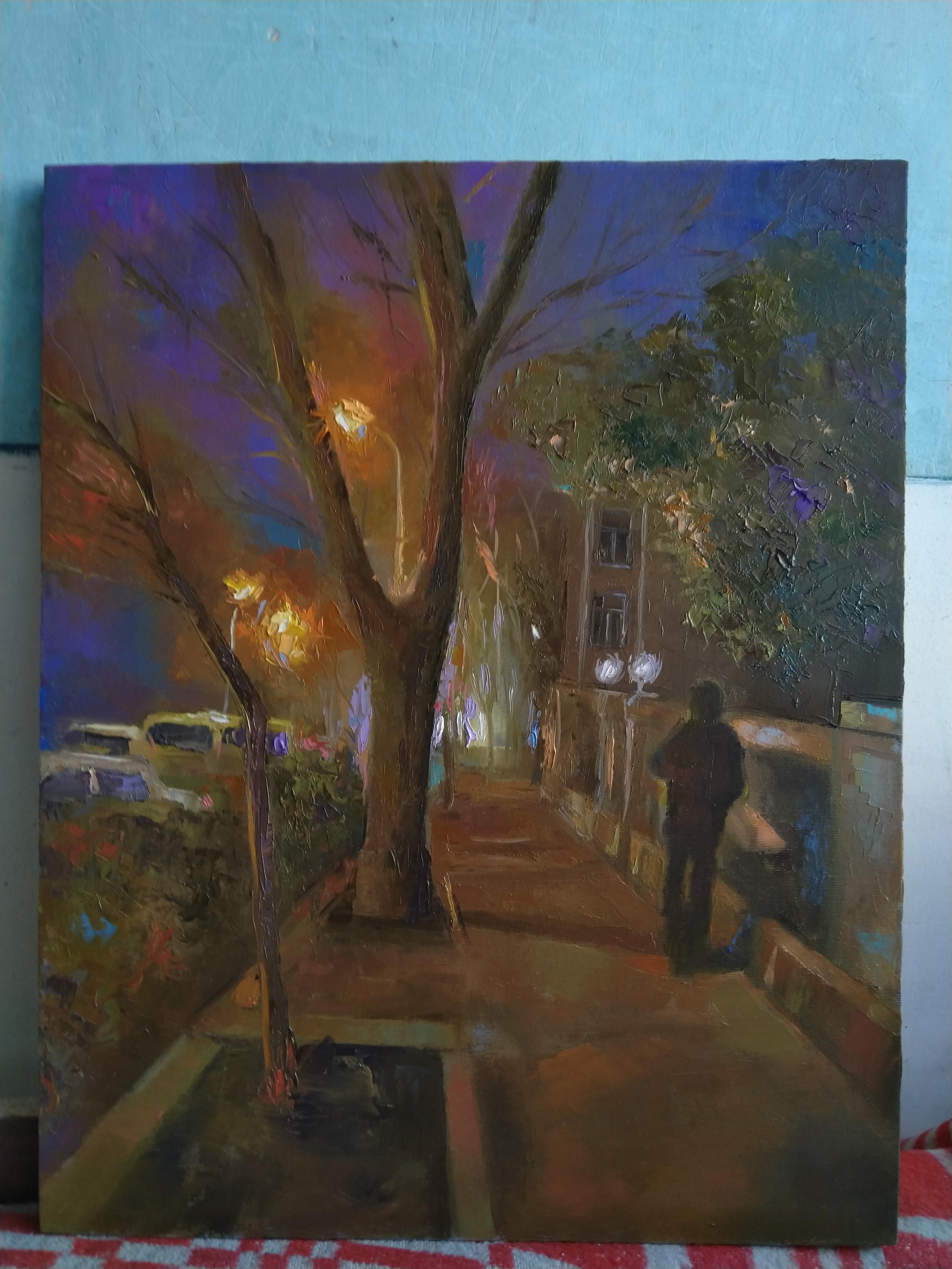 Armenian Contemporary Art by Kamsar Ohanyan - Night in Yerevan For Sale 1