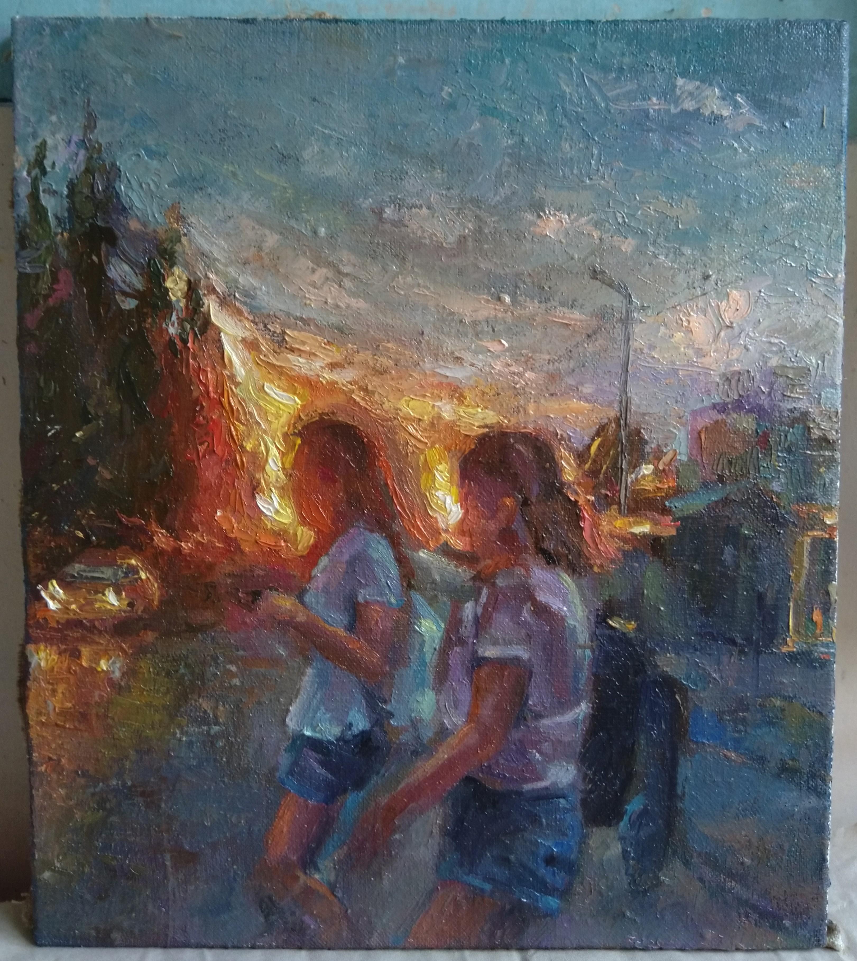 Arte contemporáneo armenio de Kamsar Ohanyan - Los Turistas en venta 2