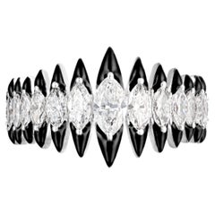Kamyen, 18K White Gold Marquise Coronal Ring, Cocktail Ring