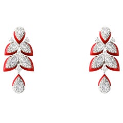 Kamyen, 2.92 Carat Diamond Leaf Earring