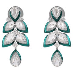 Kamyen, 2.92 Carat Diamond Leaf Earring
