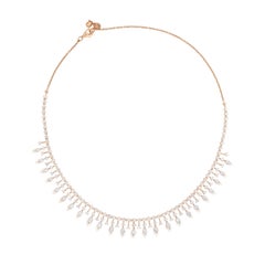 Kamyen, 5.96 Carat Marquise and Rounds Enamel Choker