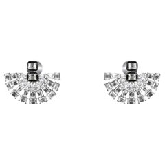 Kamyen, Enamel Fan Emerald Cut Earring