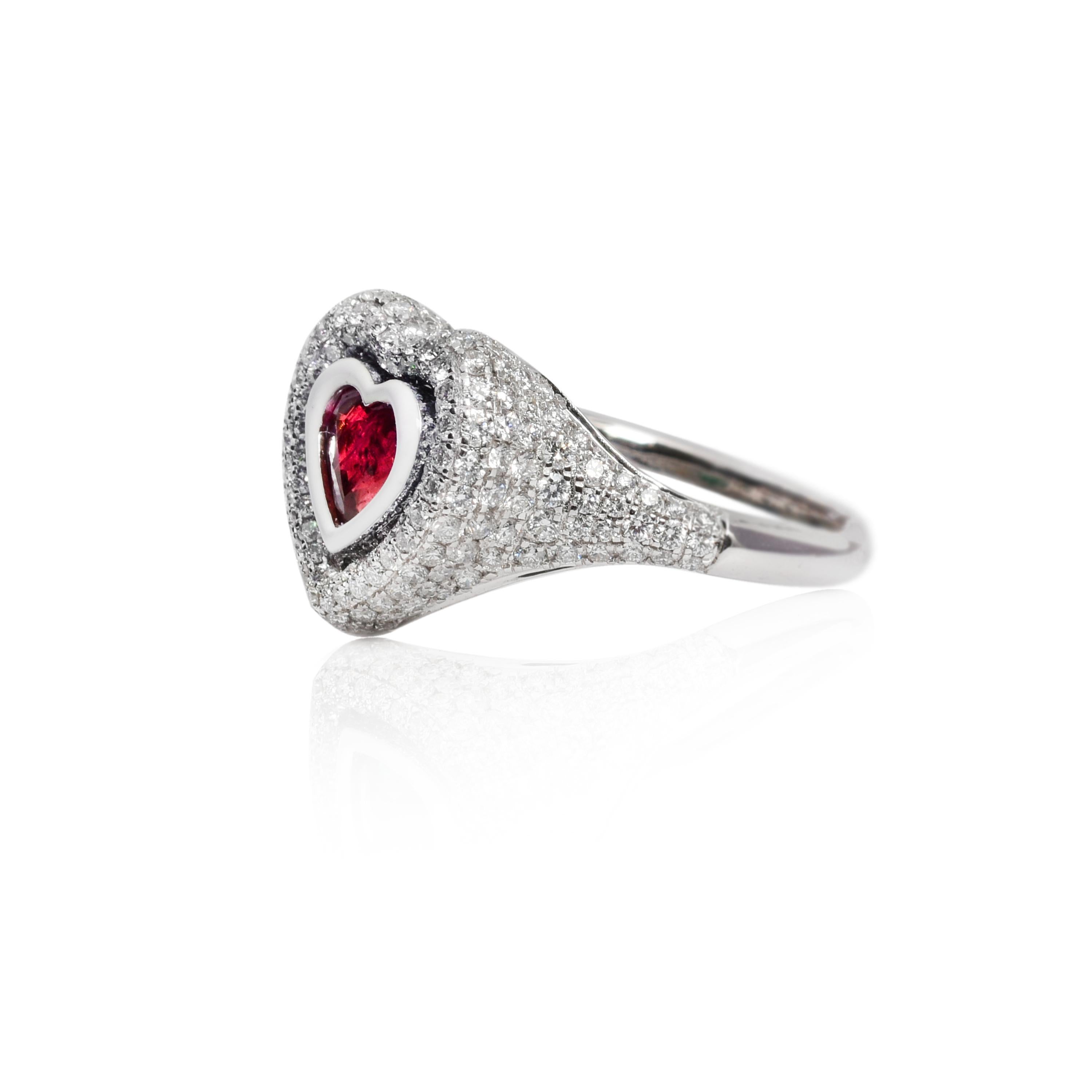 For Sale:  Kamyen, Heart Pinky Ring, Ruby Heart Cut, Fashion Ring 2