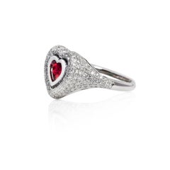 Kamyen, Heart Pinky Ring, Ruby Heart Cut, Fashion Ring