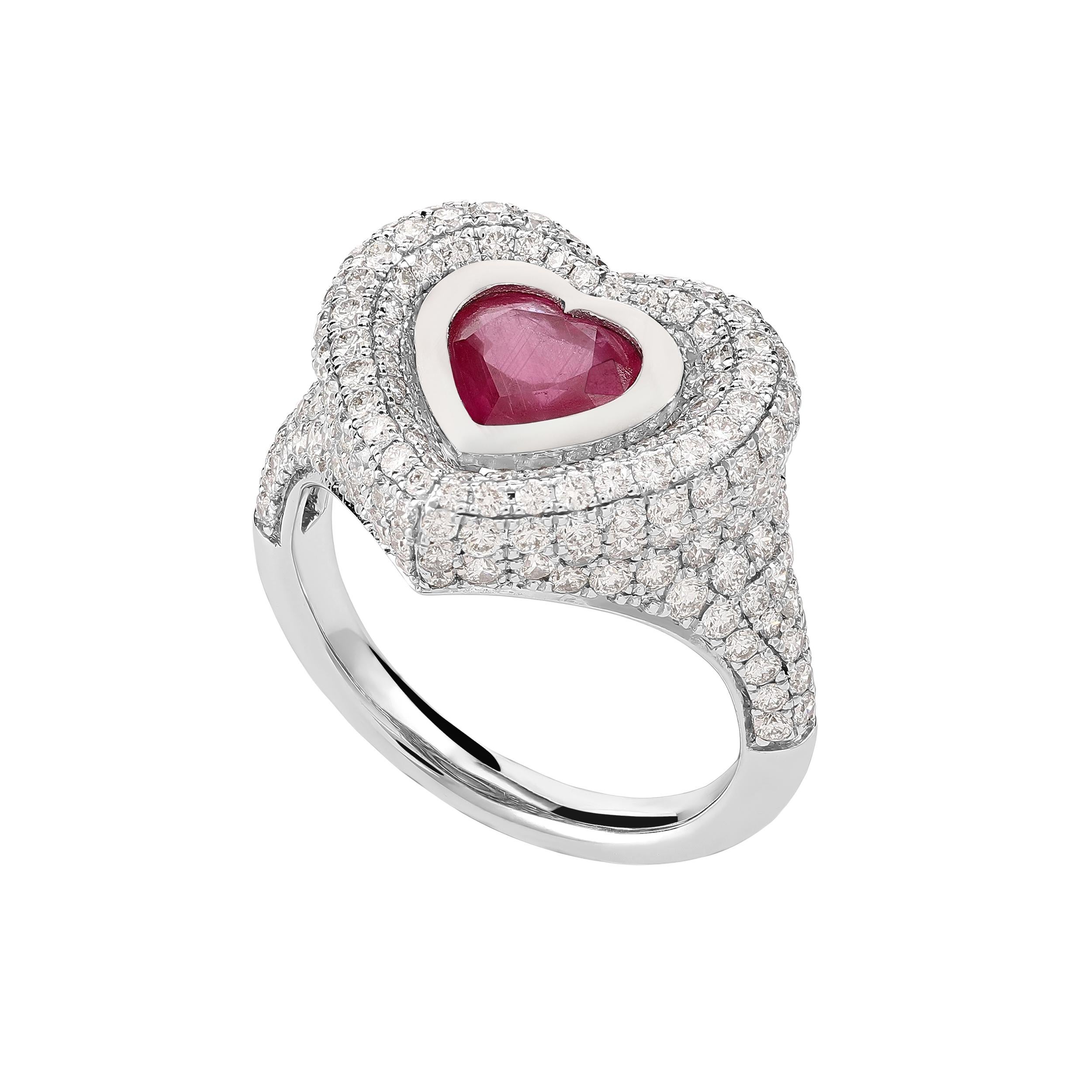 For Sale:  Kamyen, Heart Pinky Ring, Ruby Heart Cut, Fashion Ring 3