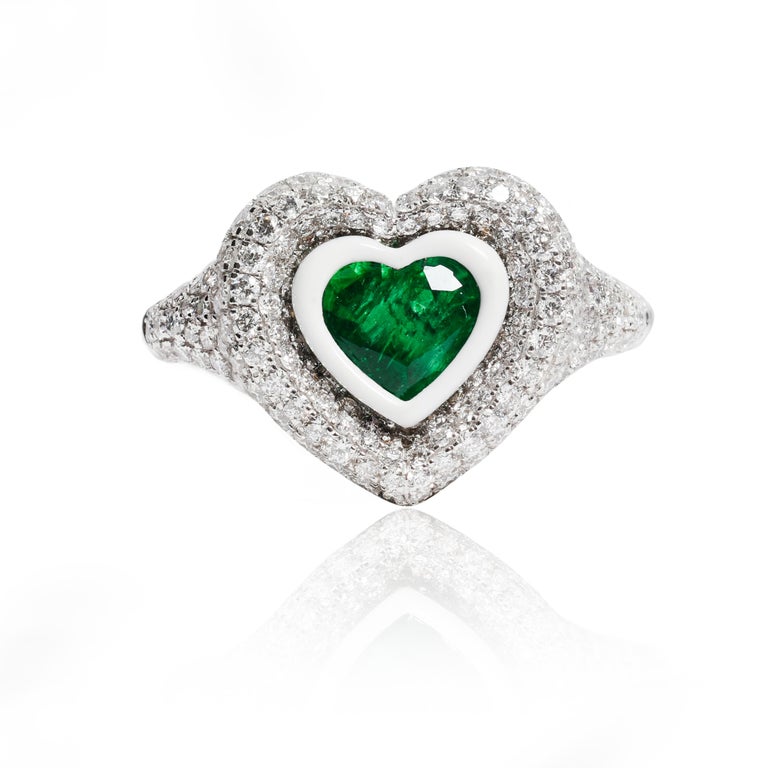 For Sale:  Kamyen, Heart Pinky Ring, Tanzanite Heart Cut, Fashion Ring 18K Gold 4