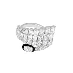 Kamyen, Oval & Emerald Cut Enamel Wrap Ring, Cocktail