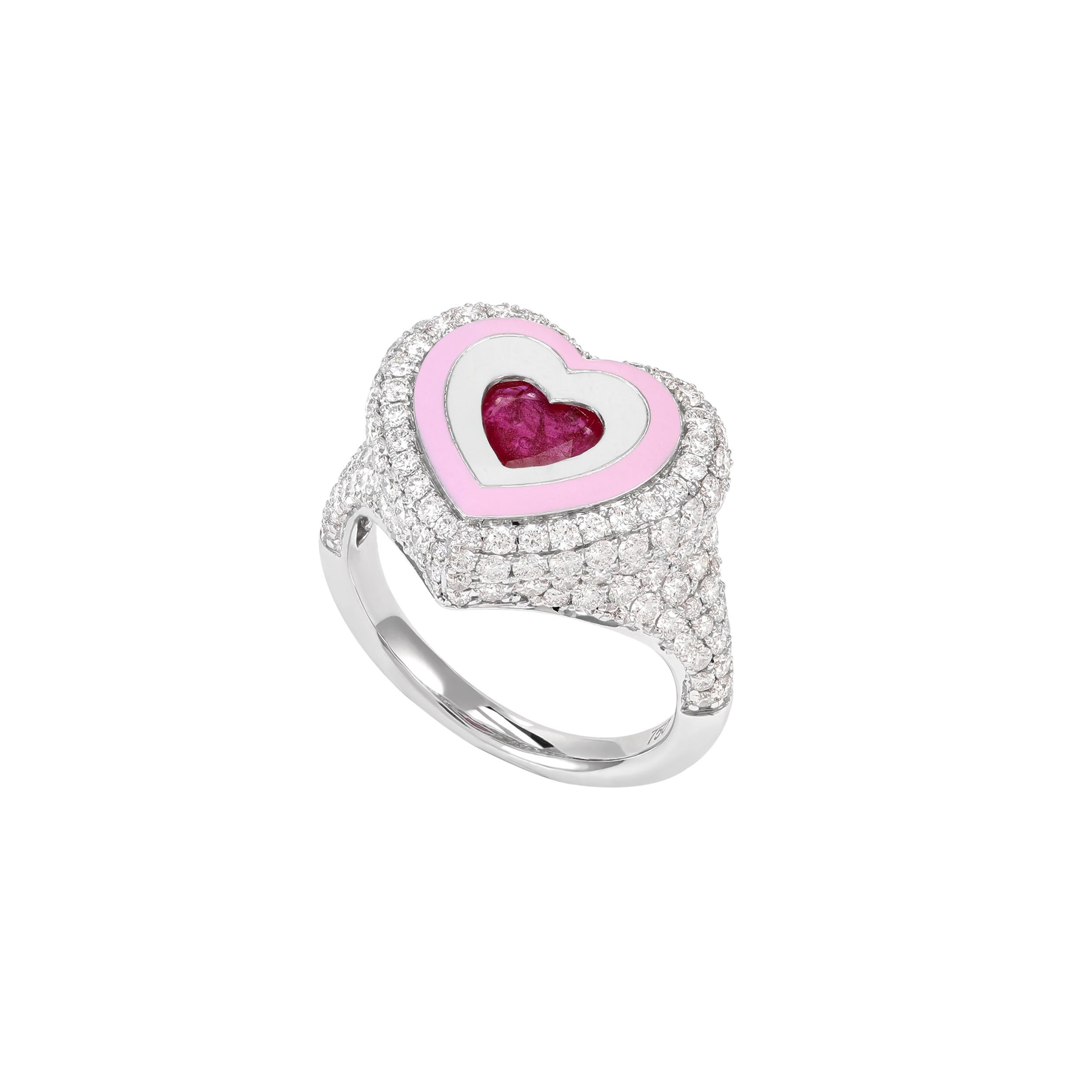 En venta: Kamyen, Pinky Corazón de San Valentín, Rubí de Mozambique, Anillo de moda  3