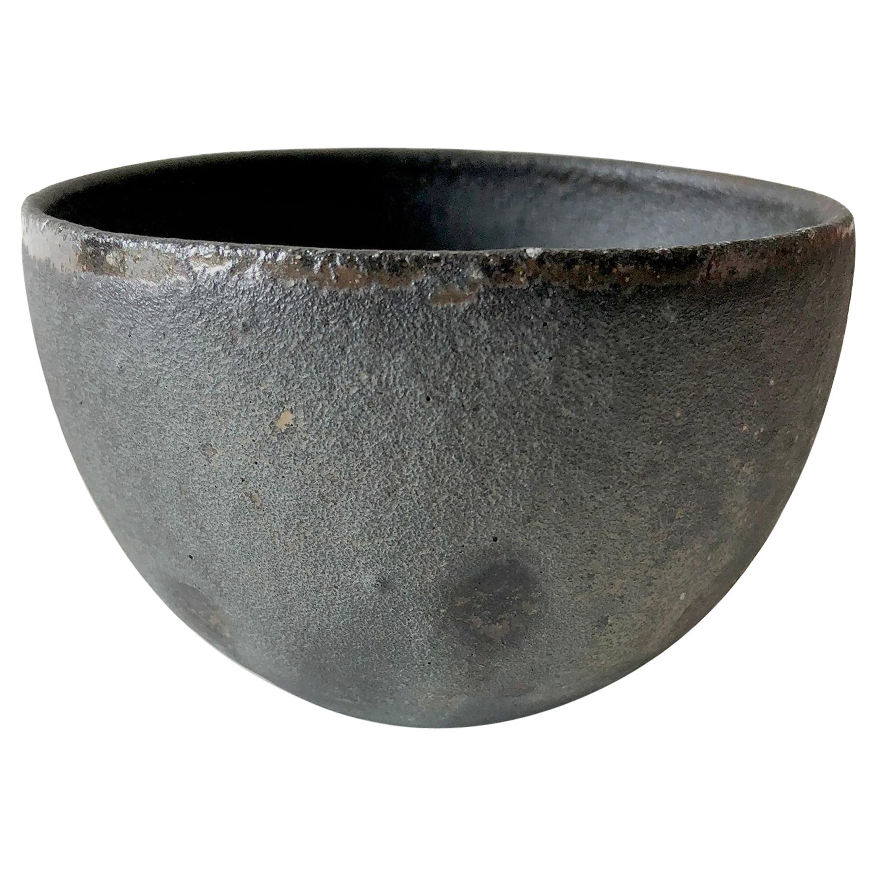 Kan Ito Japanese Stoneware Black Iron Tea Bowl