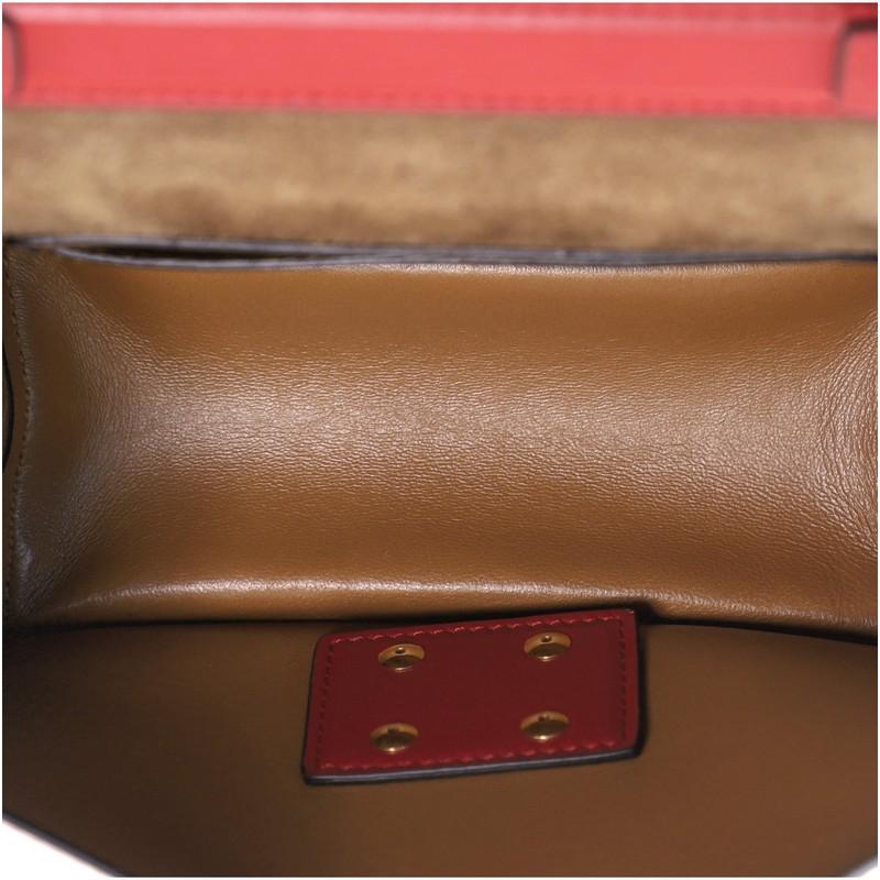 Red Fendi Kan U Shoulder Bag Leather Small