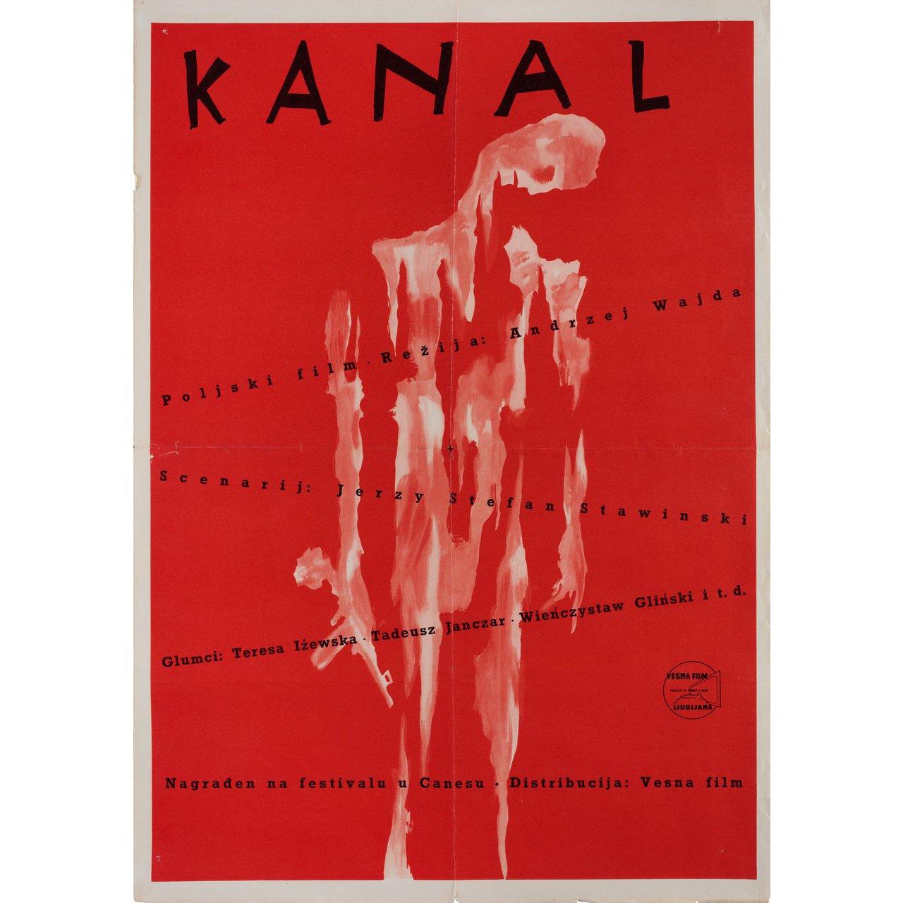 Original 1957 Yugoslav B2 poster by Jan Lenica for the film Kanal (Canal) directed by Andrzej Wajda with Teresa Izewska / Tadeusz Janczar / Wienczyslaw Glinski / Tadeusz Gwiazdowski. Very Good-Fine condition, folded. Many original posters were