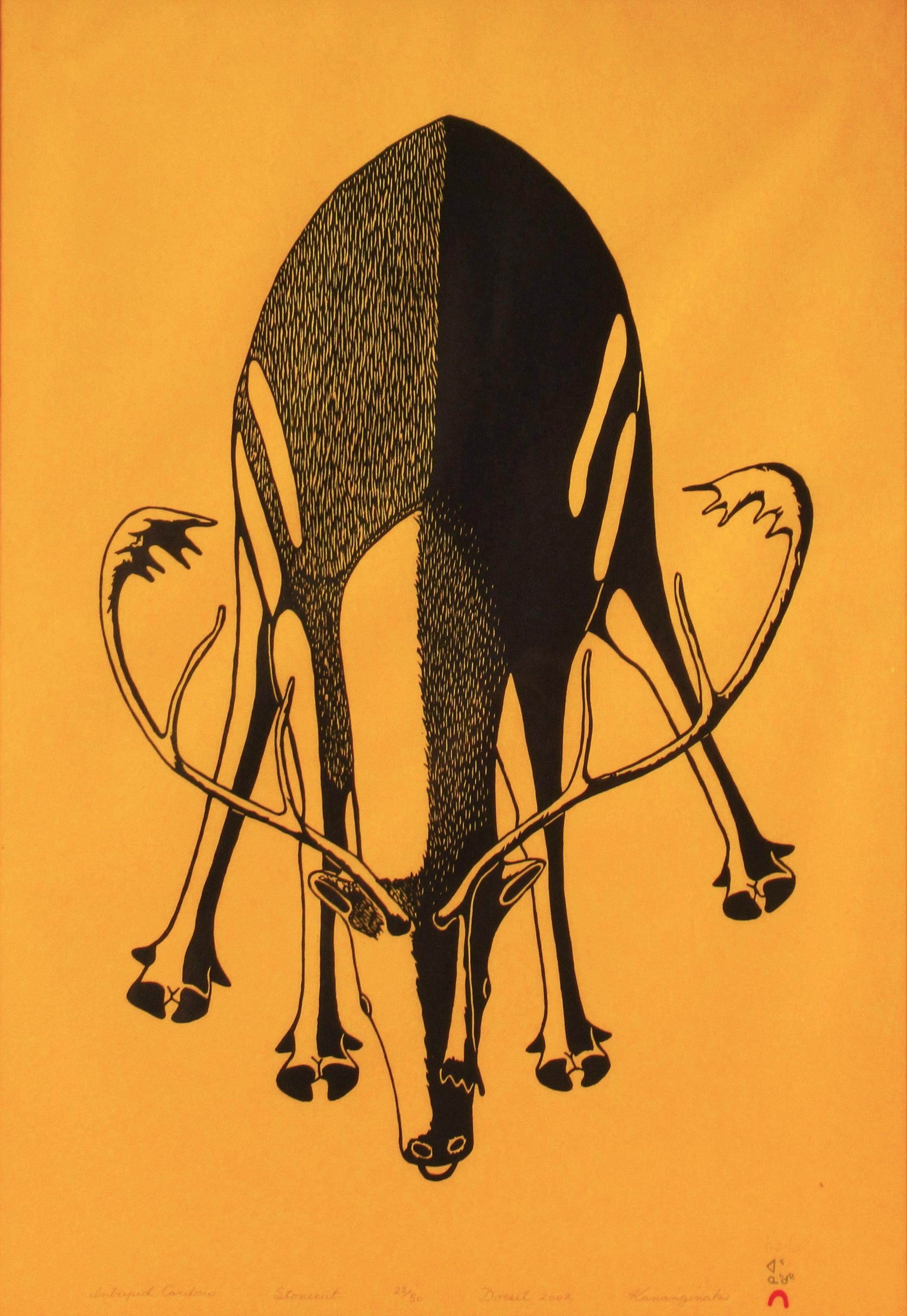 Intrepid Caribou - Print by Kananginak Pootoogook