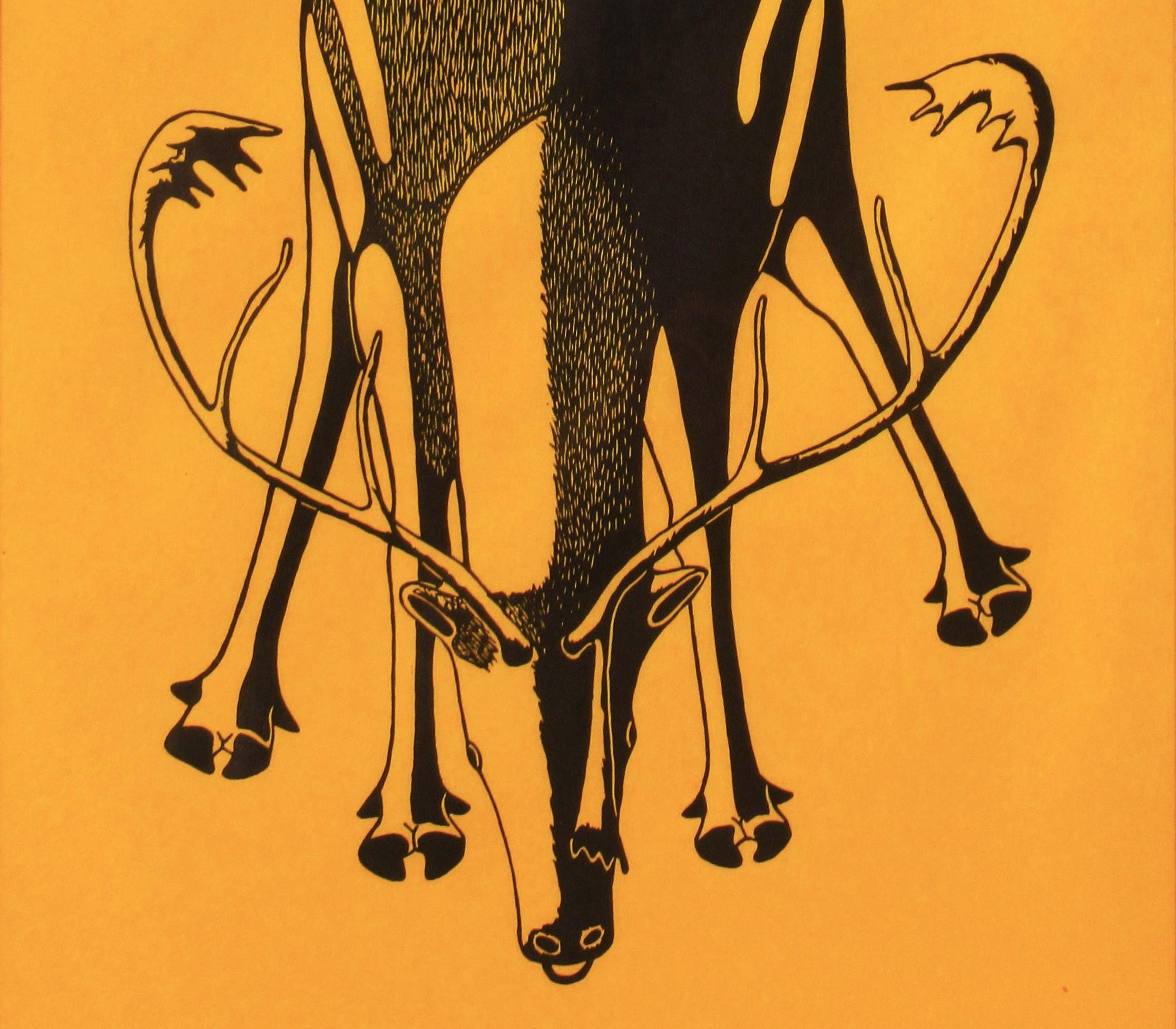 Caribou intrépide - Autres styles artistiques Print par Kananginak Pootoogook