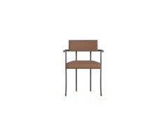 Upholstery Dining Chair, Metal with Antique Plated Metal Details