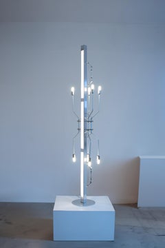 Lámpara Kandel, Lámpara de pie contemporánea de acero inoxidable