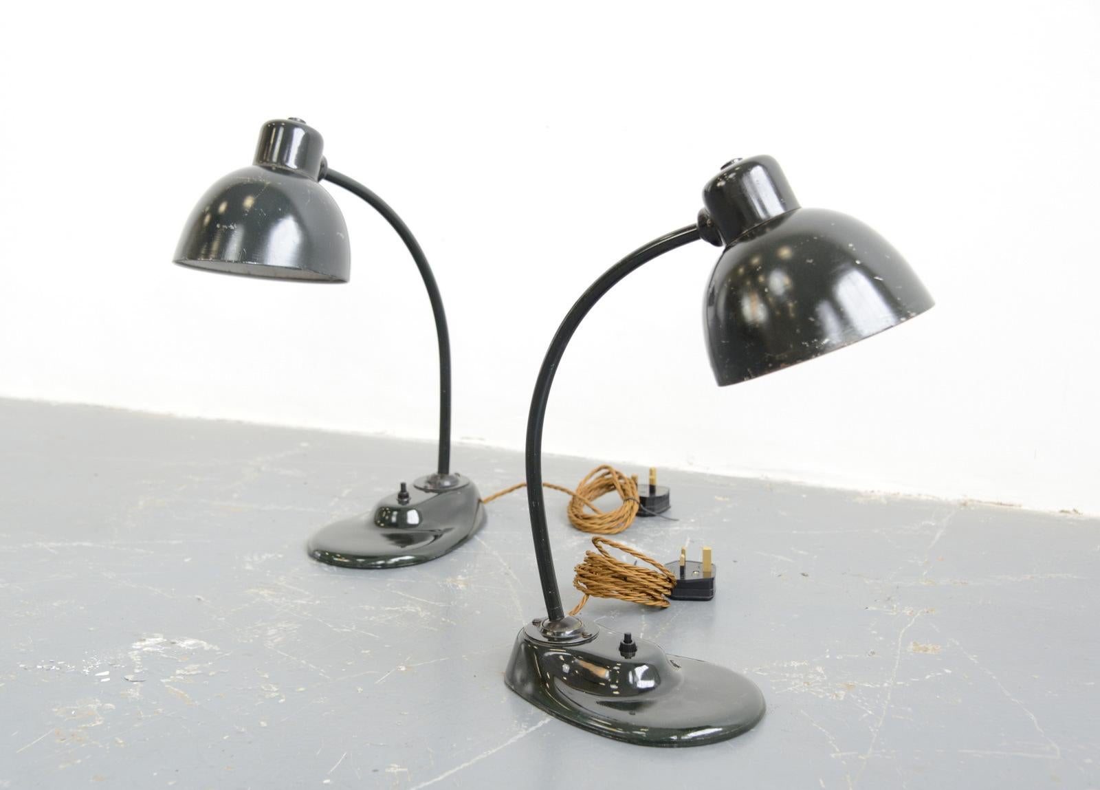 Kandem 1115 Table Lamps with Pressed Glass Base 2