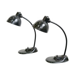 Vintage Kandem 1115 Table Lamps with Pressed Glass Base