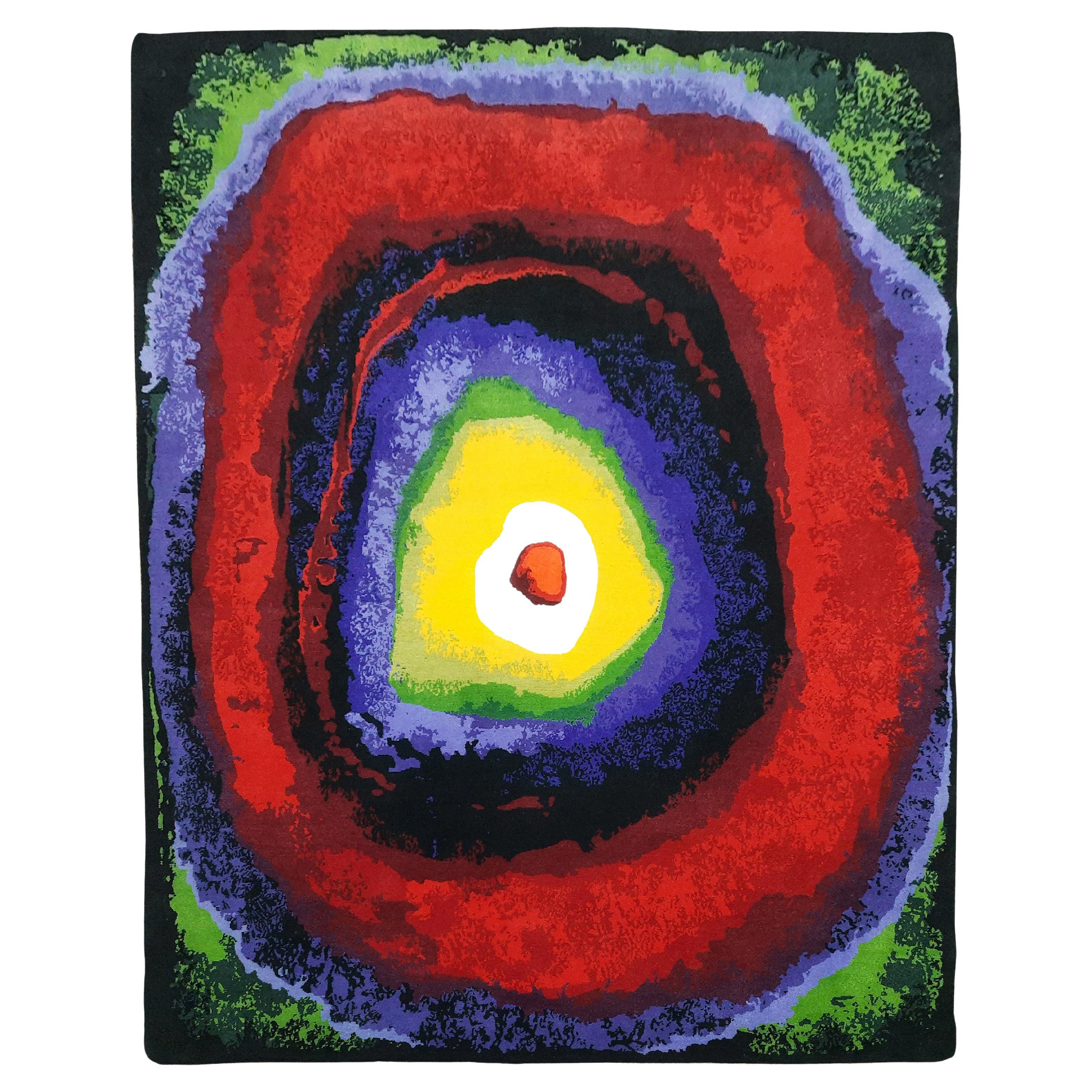 Kandinsky 1 Rug Painterly Brush Strokes Contemporary Rectangle Rug Large Size For Sale