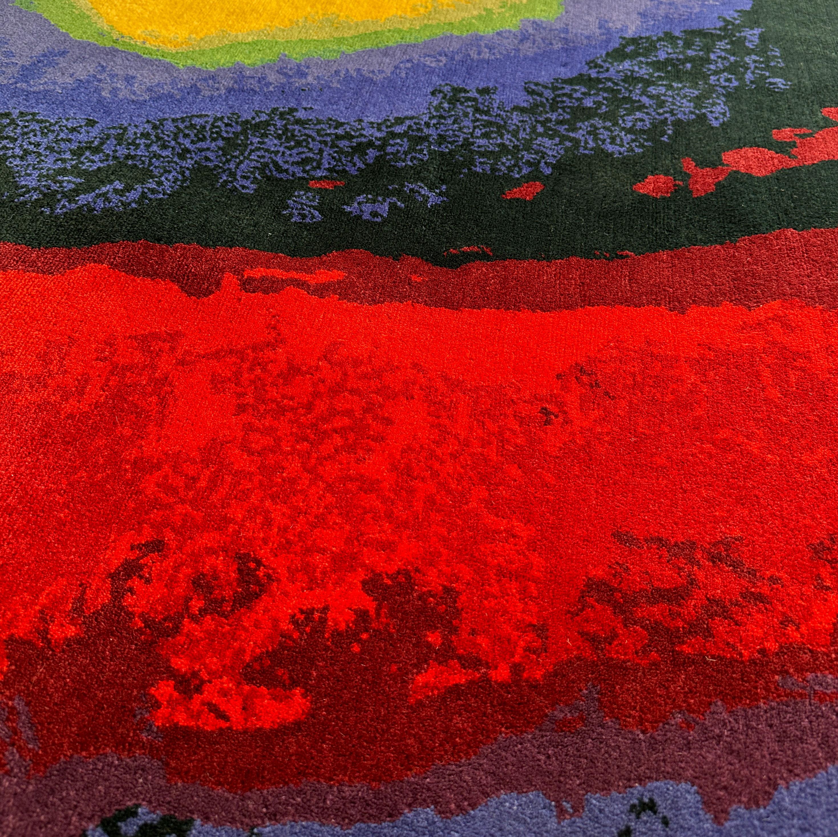 Kandinsky 1 Rug Painterly Brush Strokes Contemporary Rectangle Rug Large Size For Sale 1