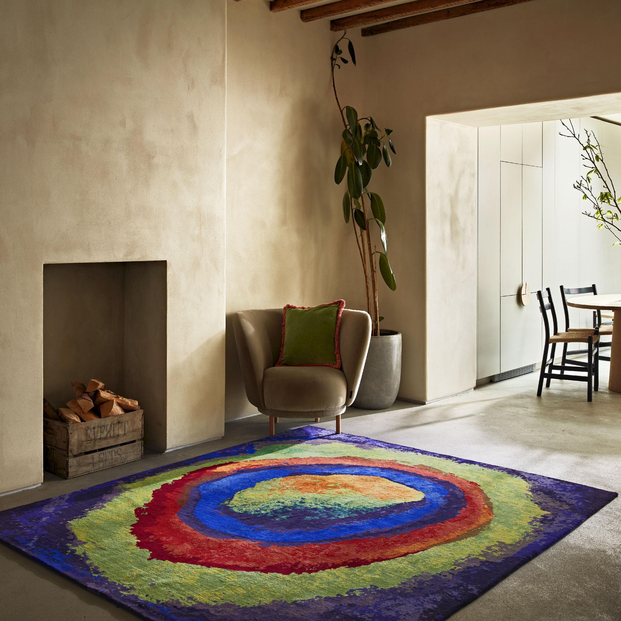 The Kandinsky Collection is a series of 3 colourful art rugs which feature painterly circular motifs woven in hand-dyed 100% New Zealand wool yarn which pay homage to Wassily Kandinsky’s vibrant palette and style.

Sonya’s love for art has always