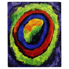 Kandinsky 2 Hand Knotted Modern Painting Rectangle Rug Large Size