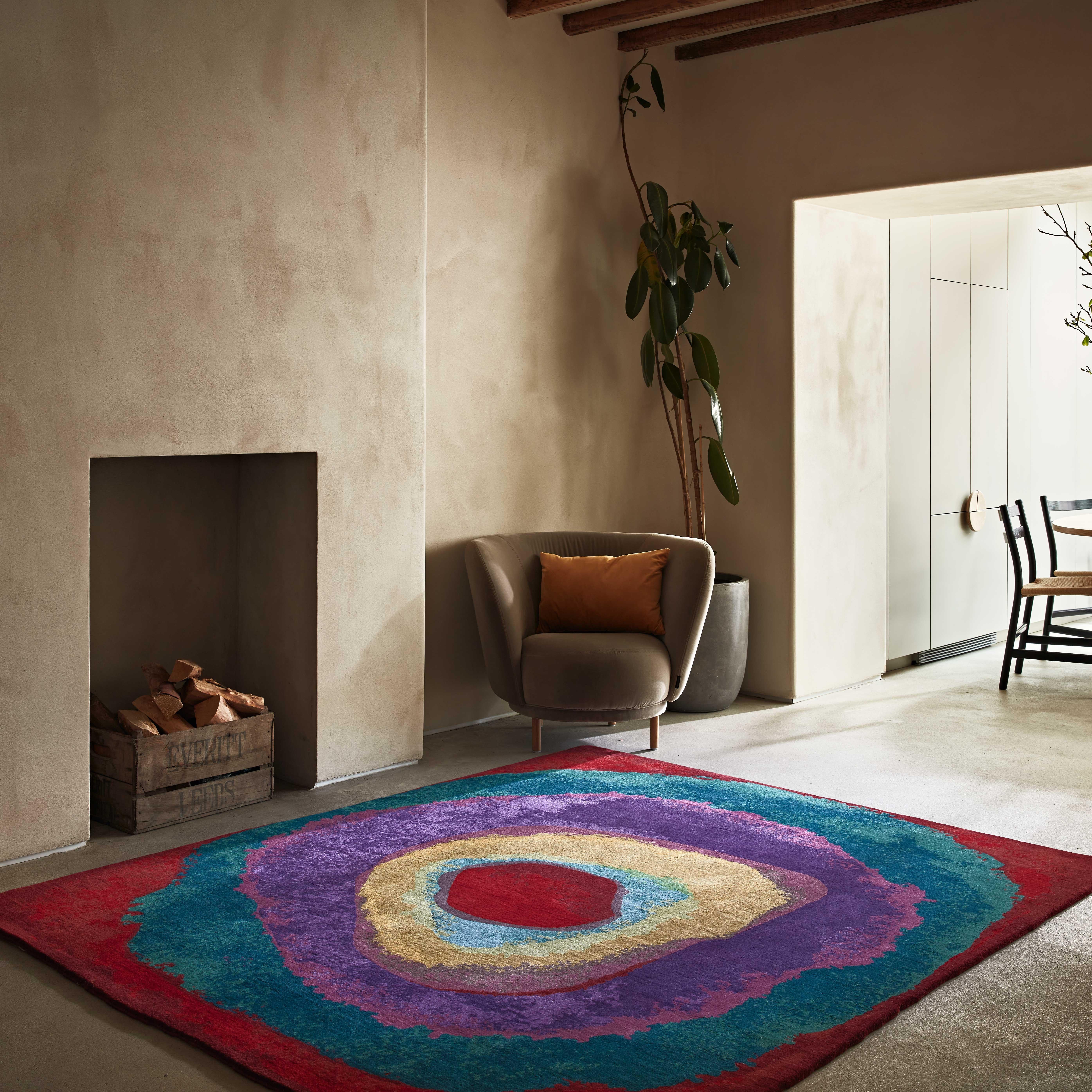 The Kandinsky Collection is a series of 3 colourful art rugs which feature painterly circular motifs woven in hand-dyed 100% New Zealand wool yarn which pay homage to Wassily Kandinsky’s vibrant palette and style.

Sonya’s love for art has always