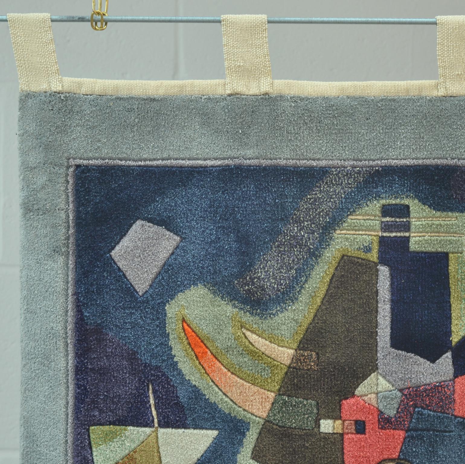 Kandinsky Silk Woven Wall Tapestry by Carpet Weavers Accociation 3