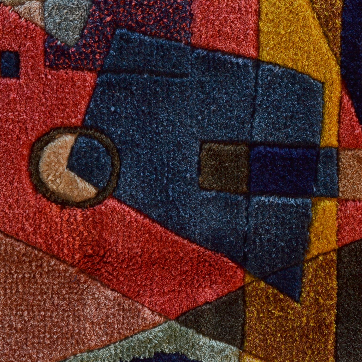 Kandinsky Silk Woven Wall Tapestry by Carpet Weavers Accociation 5