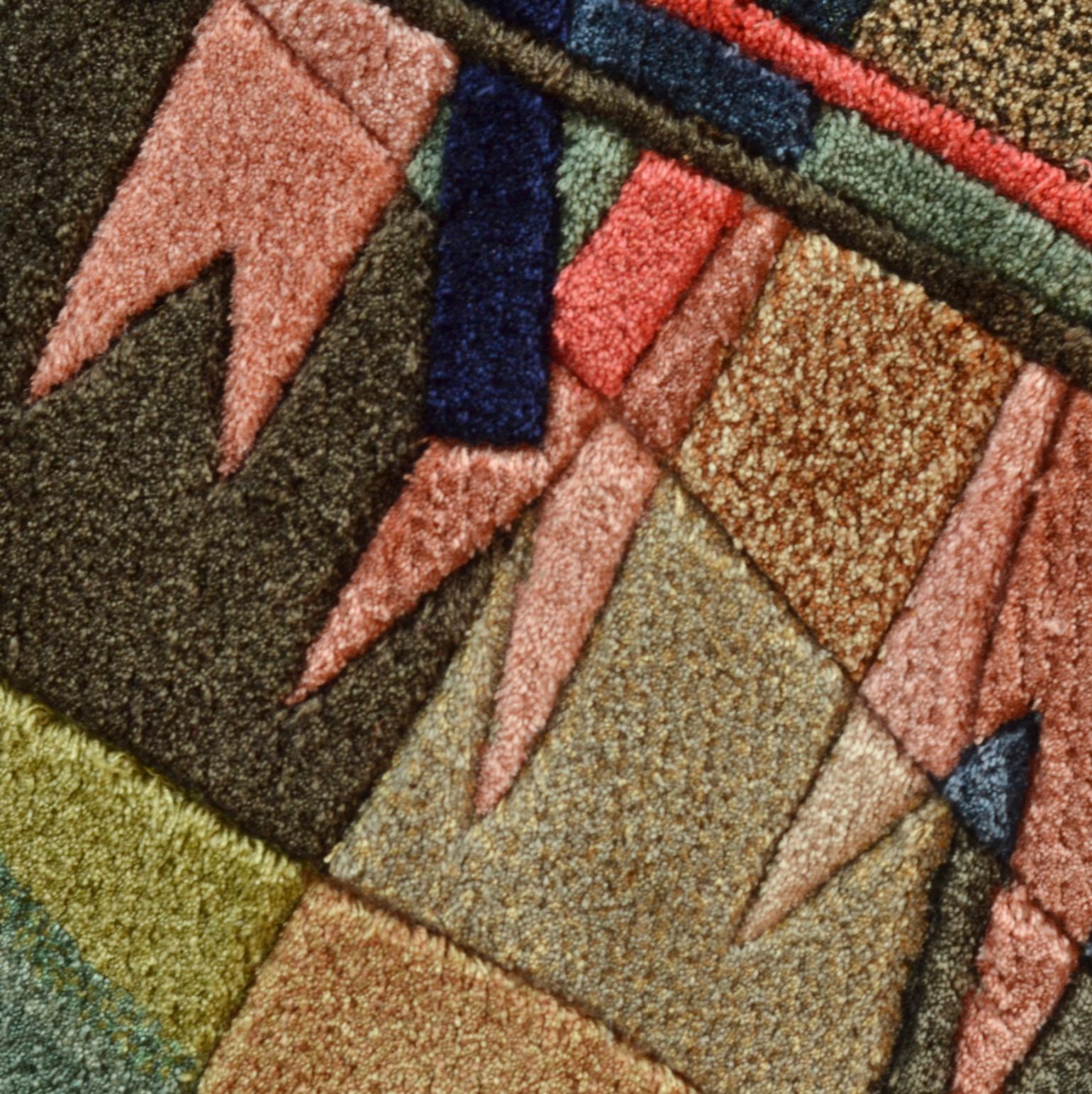 20th Century Kandinsky Silk Woven Wall Tapestry by Carpet Weavers Accociation