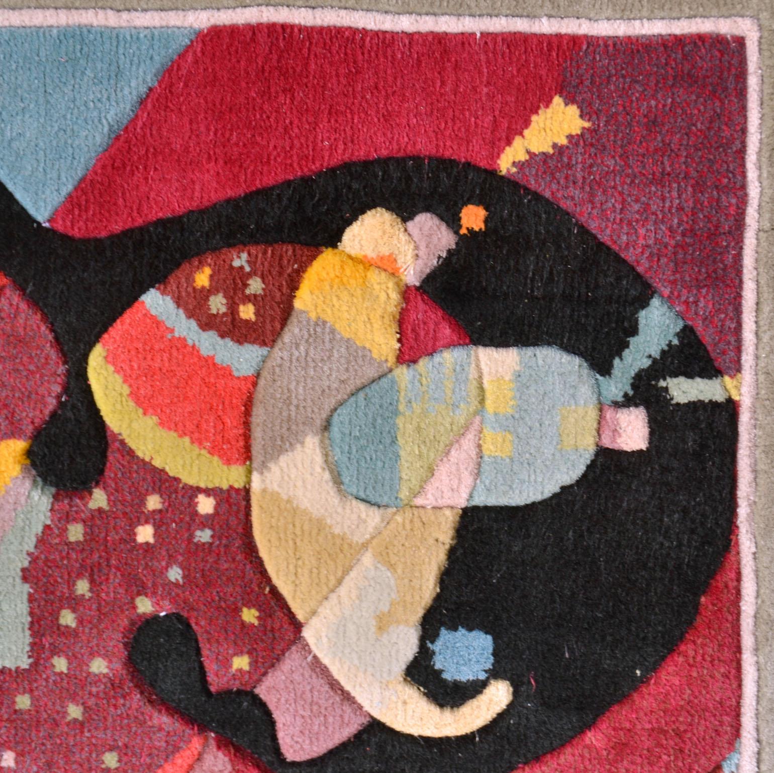 Expressionniste Tapisserie murale en soie tissée Kandinsky de l'Association des tisserands de tapis
