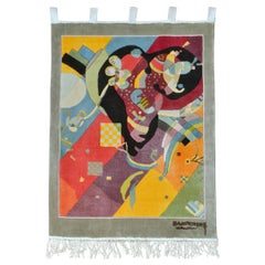 Retro Kandinsky Silk Woven Wall Tapestry by Carpet Weavers Association