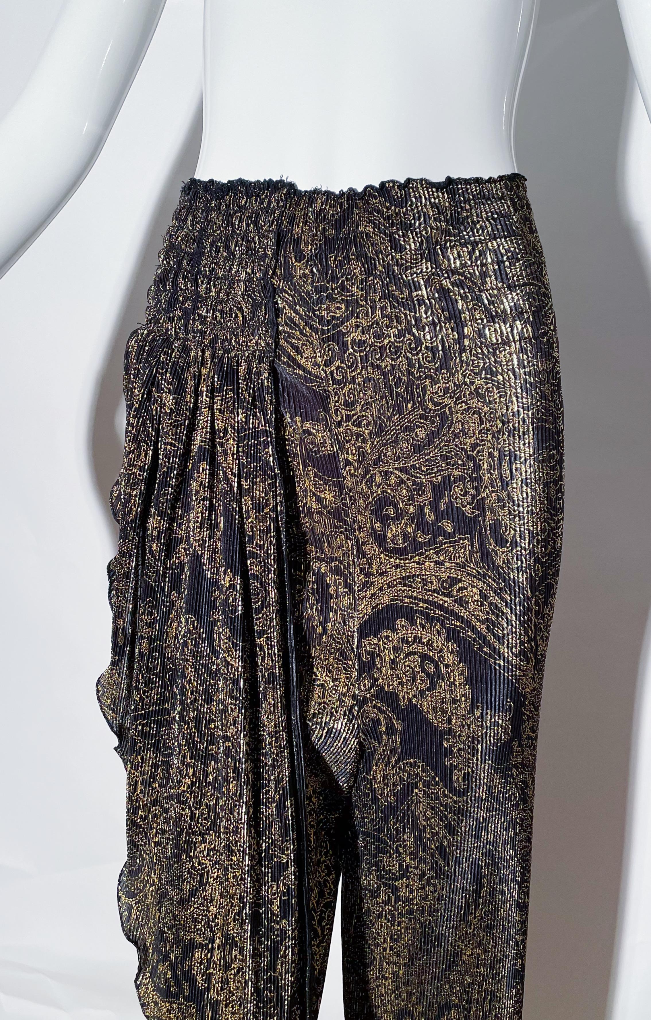 Noir Kaneko - Pantalon imprimé à plis et cachemire  en vente
