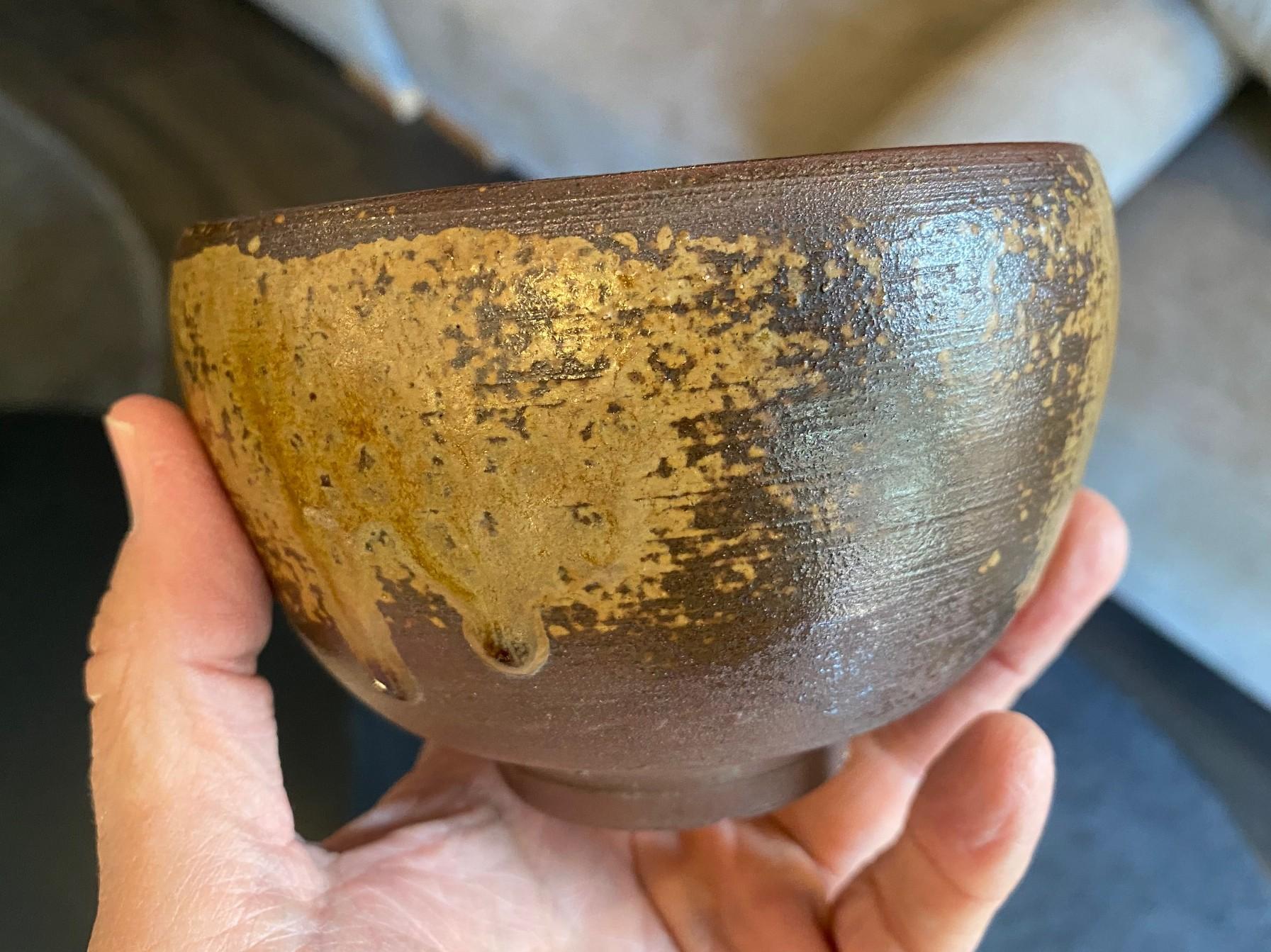 Kaneshige Toyo Japanese National Treasure Signed Bizen Pottery Chawan Tea Bowl For Sale 4