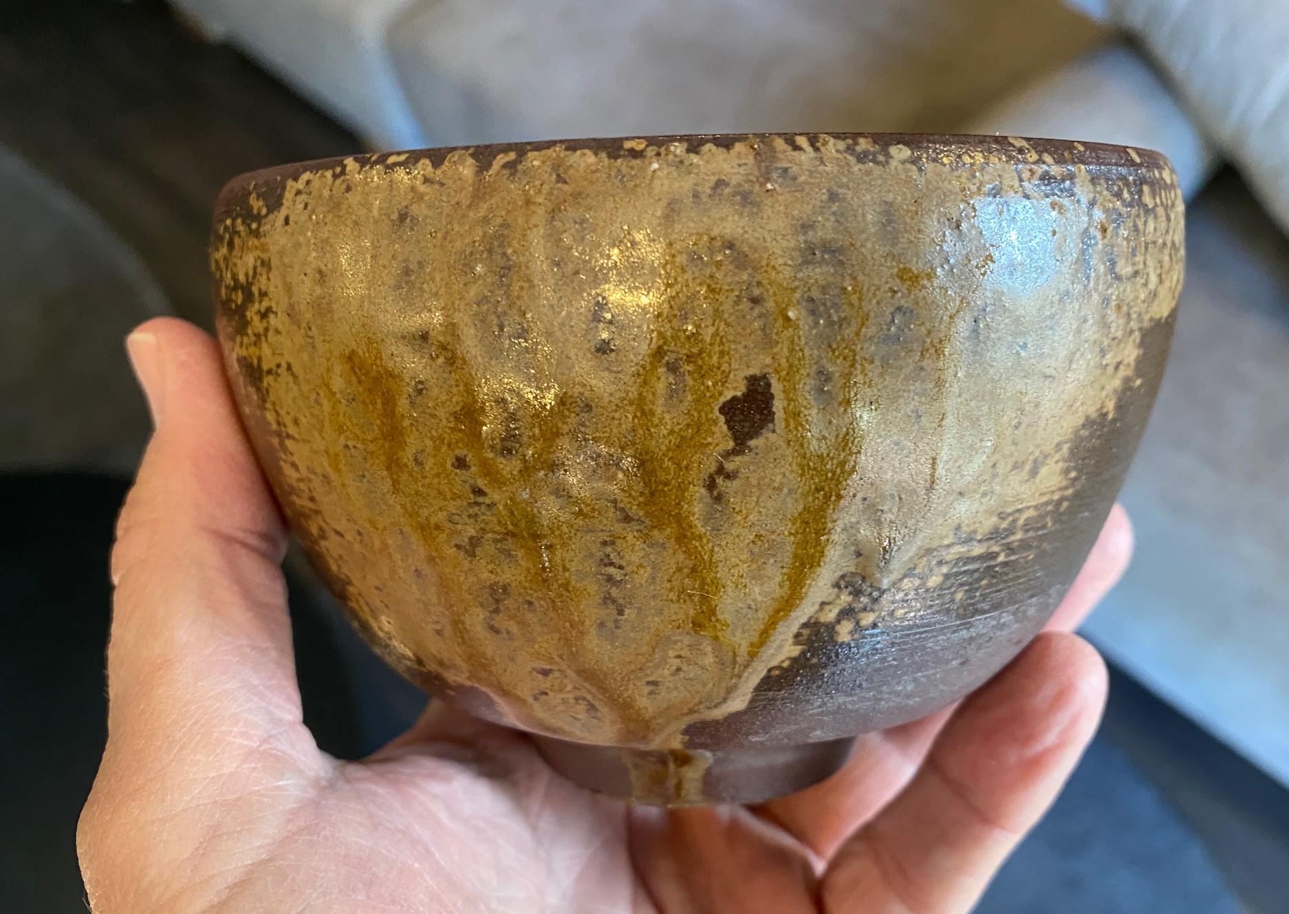 Kaneshige Toyo Japanese National Treasure Signed Bizen Pottery Chawan Tea Bowl For Sale 6