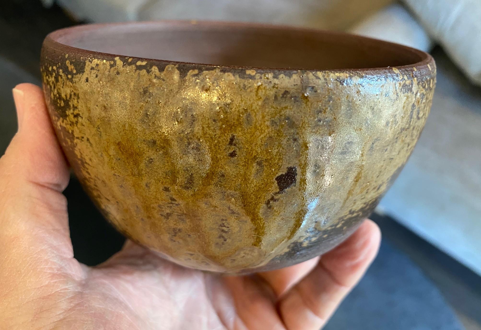 Kaneshige Toyo Japanese National Treasure Signed Bizen Pottery Chawan Tea Bowl For Sale 7