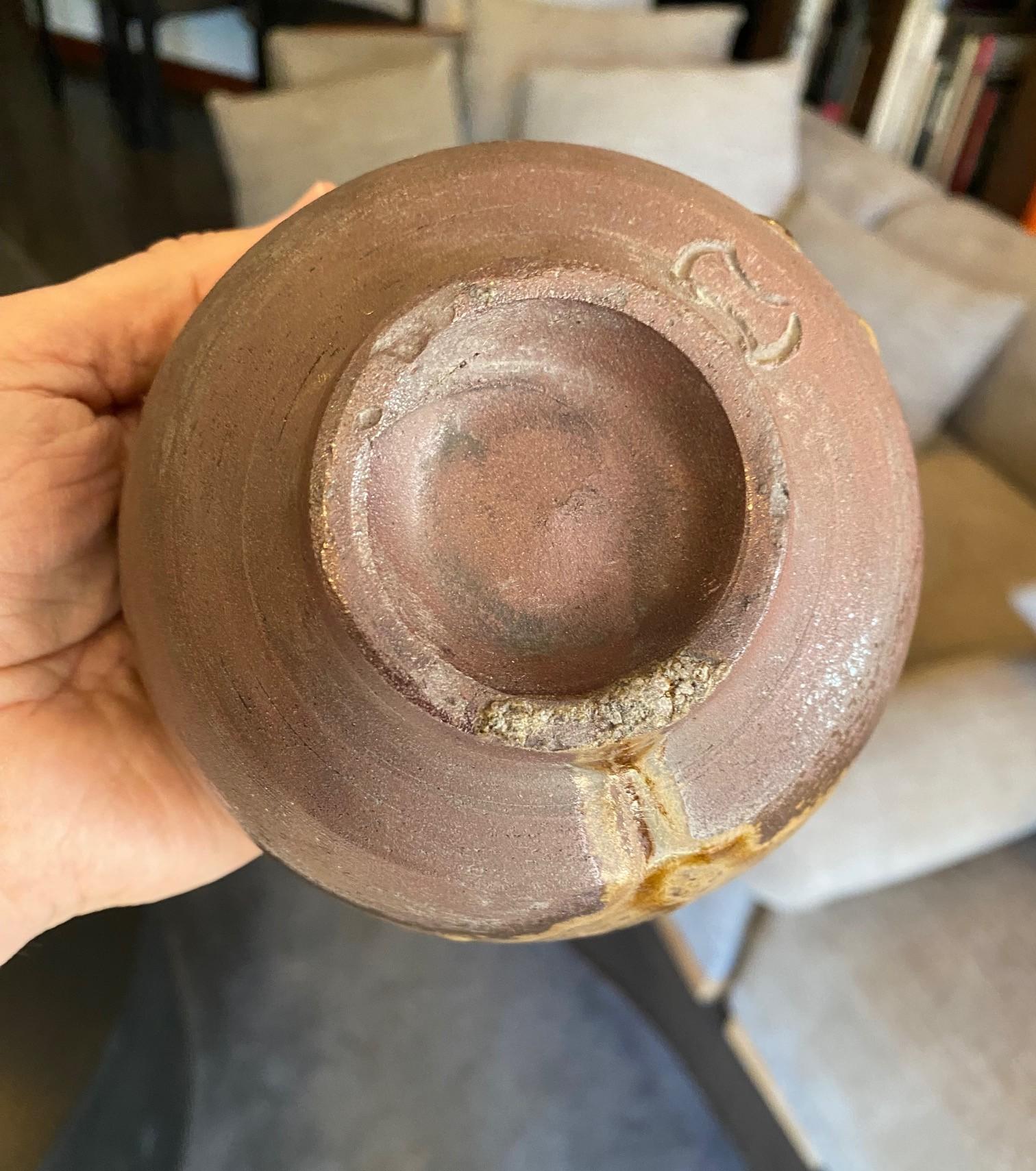 Kaneshige Toyo Japanese National Treasure Signed Bizen Pottery Chawan Tea Bowl For Sale 9