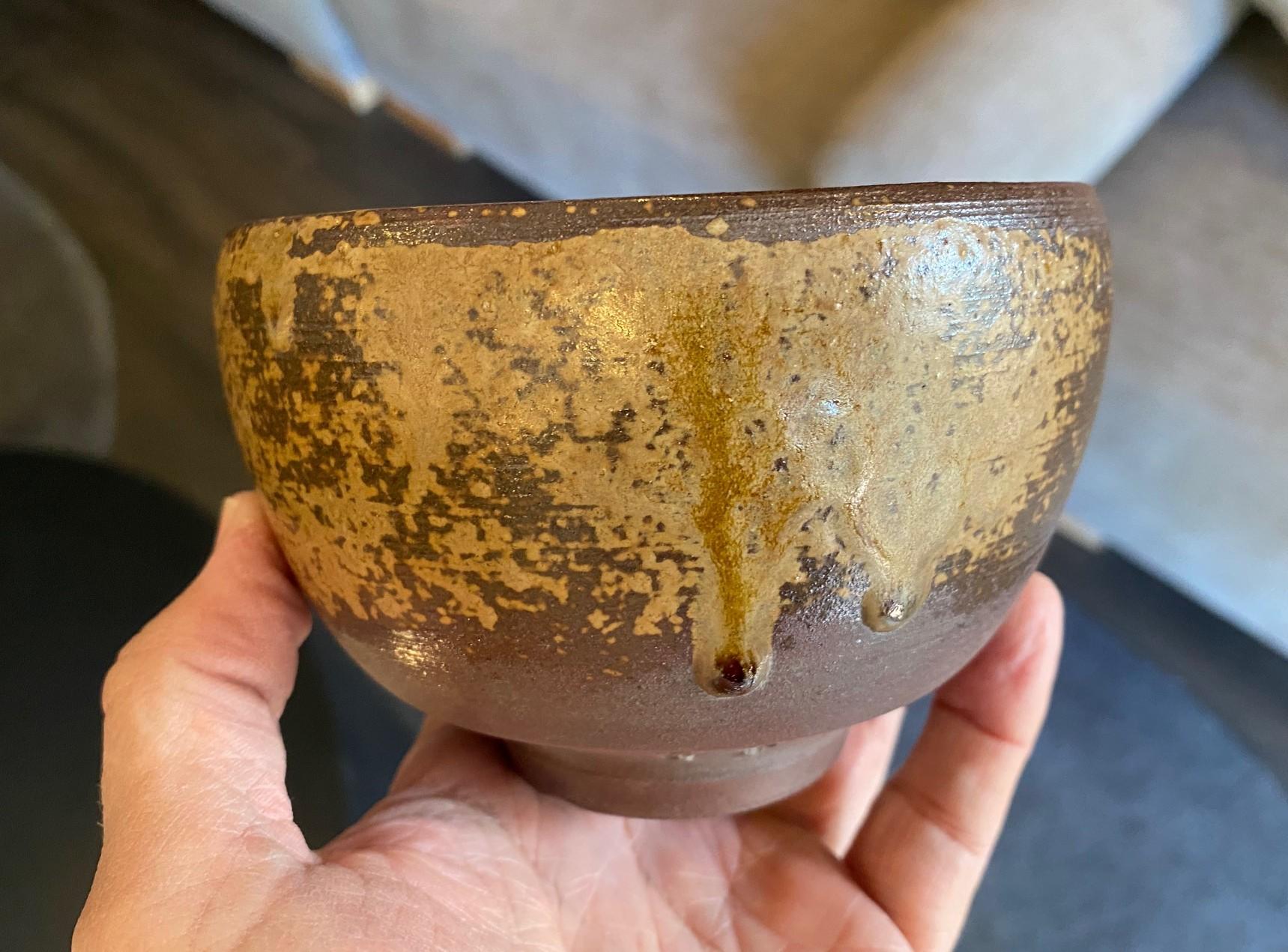 Kaneshige Toyo Japanese National Treasure Signed Bizen Pottery Chawan Tea Bowl For Sale 3