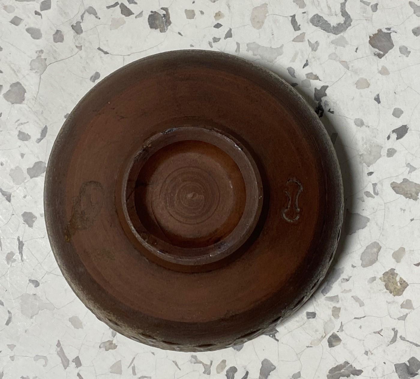Kaneshige Toyo National Treasure Signed Japanese Bizen Pottery Chawan Tea Bowl For Sale 3